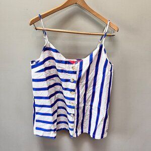 NEW Joules Womens Carper Stripe‎ Tank Top Blouse Button Front- Sz. 10